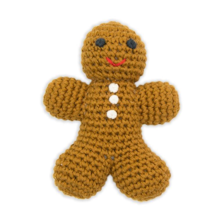 Weegoamigo - Handmade Crochet Rattles - Gingerbread Man