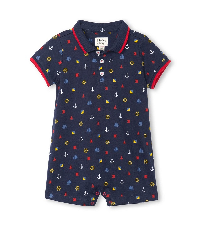 Hatley Nautical Emblems Baby Polo Romper from $22.99