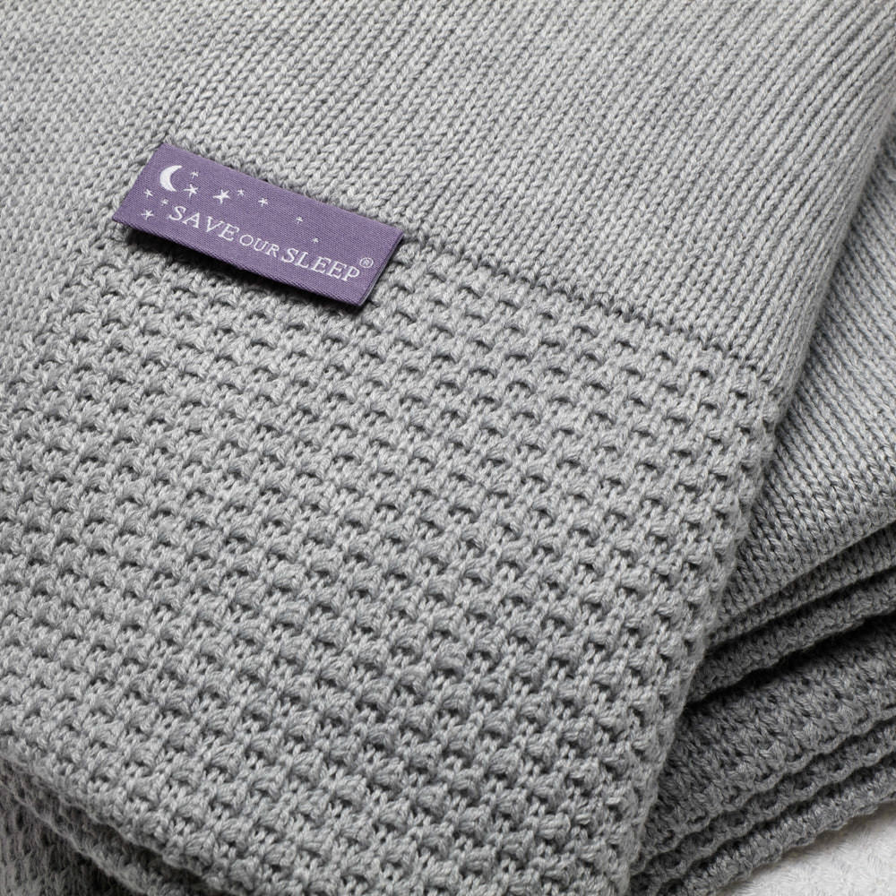 Cot & Big Bed Luxury Blanket - White | Grey Marle