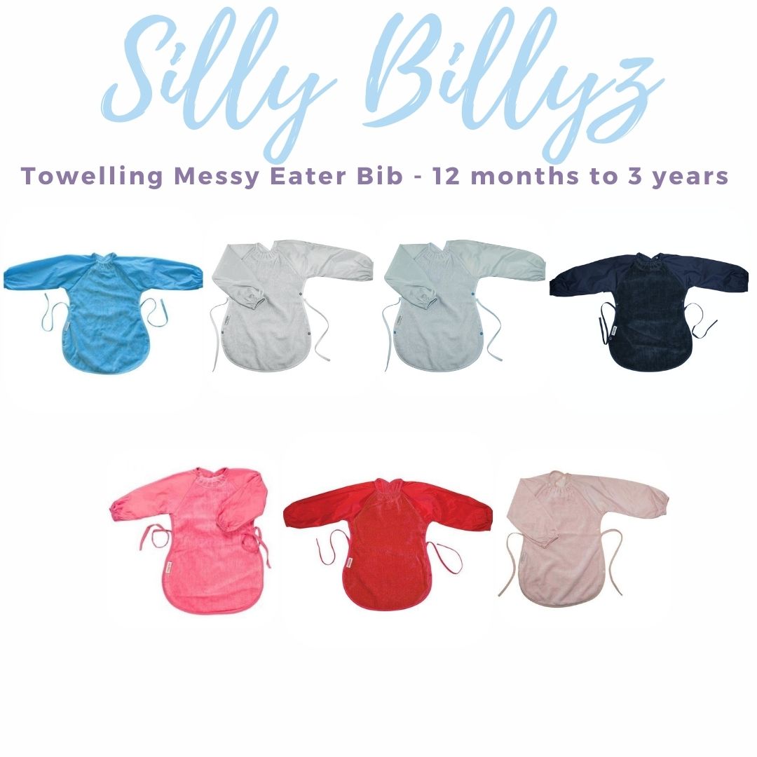 Silly Billyz Toweling Messy Eater Bib 12 months to 3 Years 